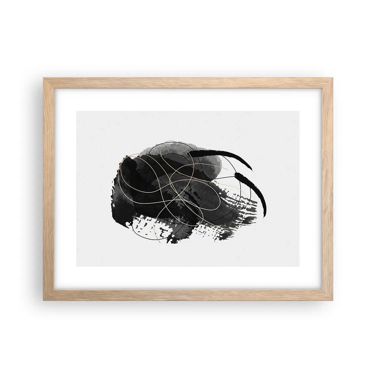 Plakat w ramie jasny dąb - Wysnute z czerni - 40x30 cm