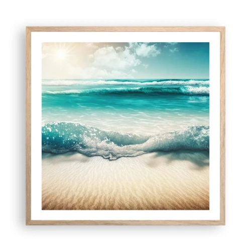 Plakat w ramie jasny dąb - Spokój oceanu - 60x60 cm