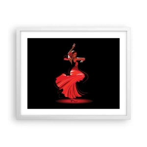 Plakat w białej ramie - Ognisty duch flamenco - 50x40 cm