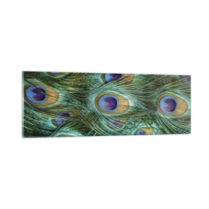 Obraz na szkle - Pawiookie spojrzenie - 90x30 cm