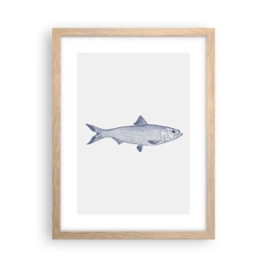 Plakat w ramie jasny dąb - Pozdrowienia z północnych mórz - 30x40 cm