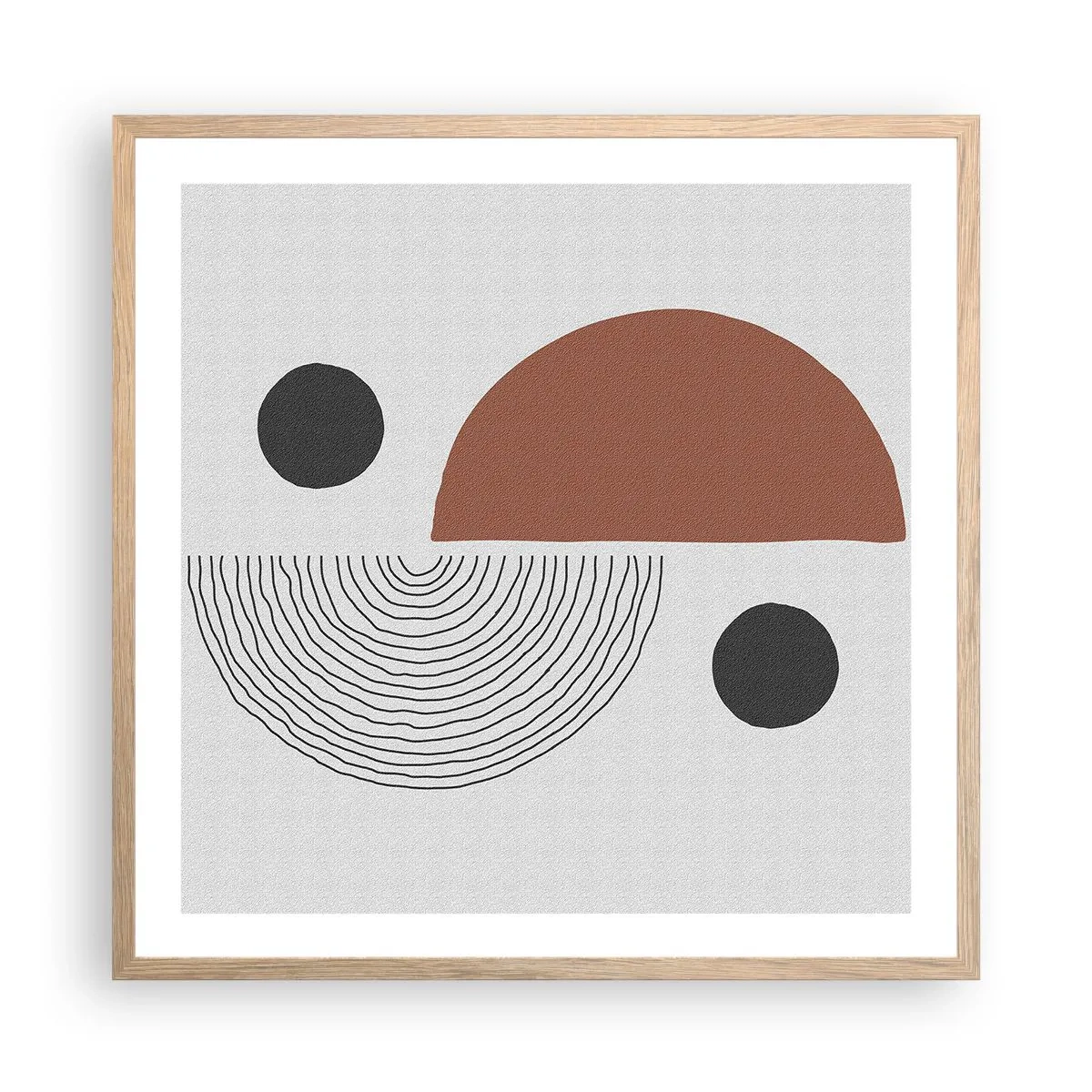 Plakat w ramie jasny dąb - Doskonałość koła - 60x60 cm