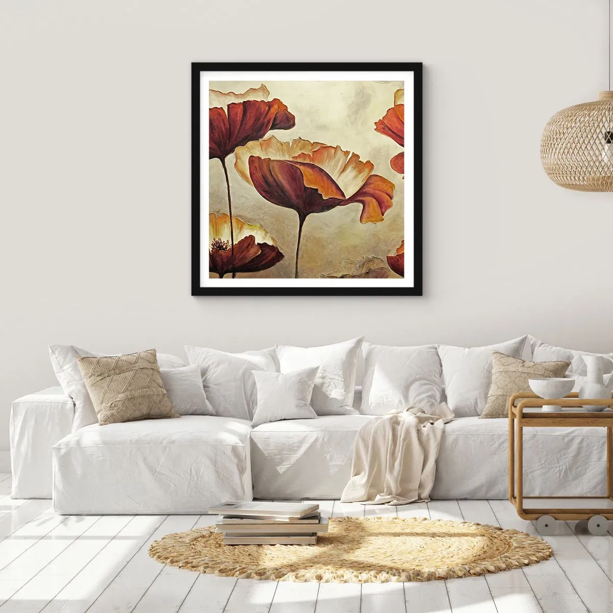 Plakat w czarnej ramie - Łąki łan - 30x30 cm