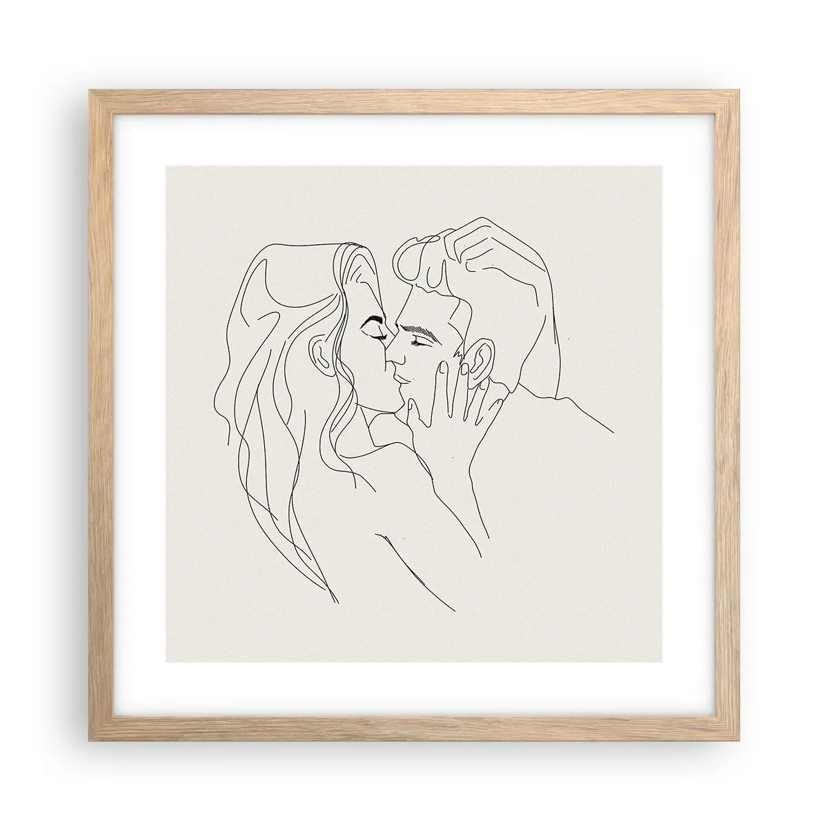 Plakat w ramie jasny dąb - Splątani uczuciem - 40x40 cm