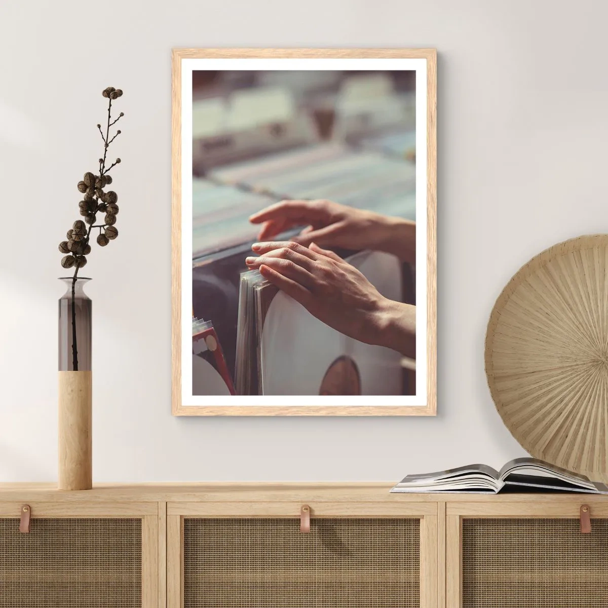 Plakat w ramie jasny dąb - W poszukiwaniu wzruszeń - 30x40 cm