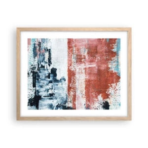 Plakat w ramie jasny dąb - Abstrakcyjne pół na pół - 50x40 cm