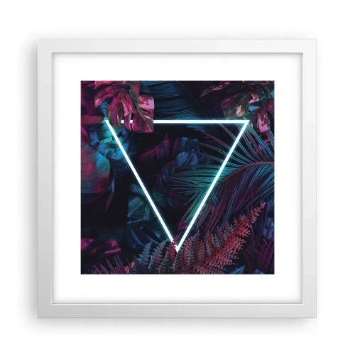 Plakat w białej ramie - Ogród w stylu disco - 30x30 cm