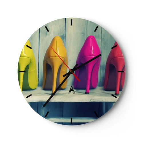 Zegar ścienny - Spacerem po tęczy - 40x40 cm