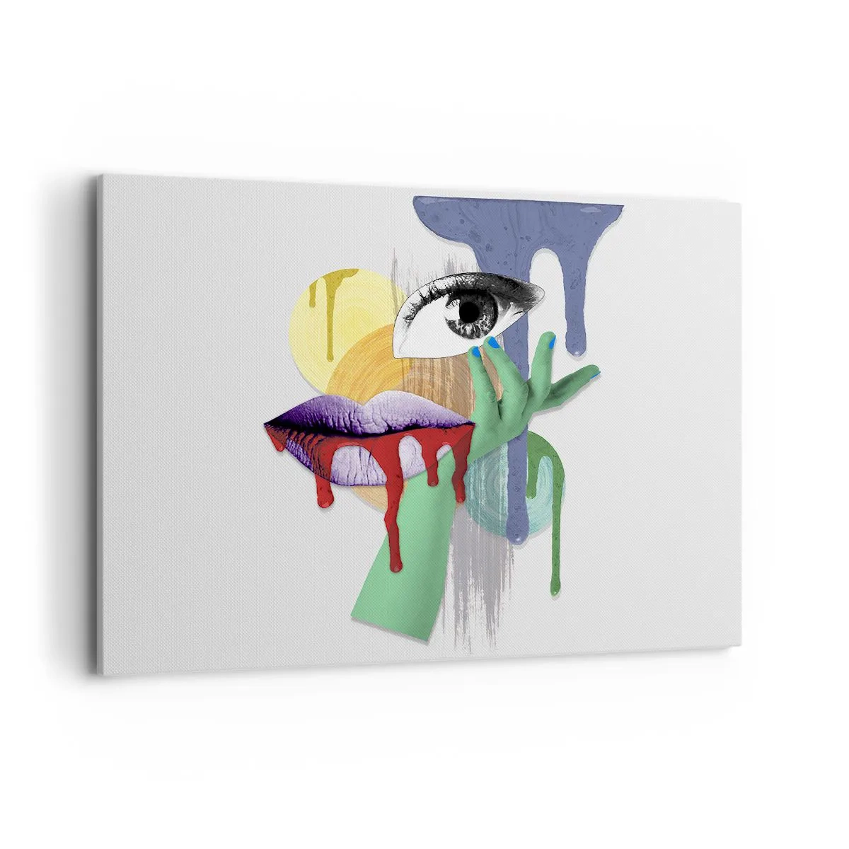 Obraz na płótnie - Zdekonstruowany portret z abstrakcyjnymi elementami - 100x70cm - Portret zdekonstruowany - Nowoczesna dekoracja ścienna do salonu, kuchni i sypialni ARTTOR