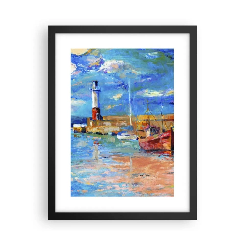 Plakat w czarnej ramie - Popołudnie w tęczowej zatoce - 30x40 cm