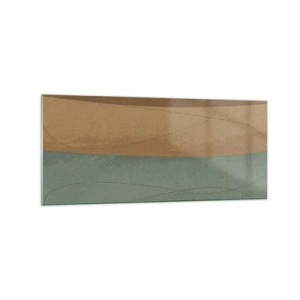 Obraz na szkle - Abstrakcyjna kompozycja w naturalnych odcieniach ziemi - 120x50cm - Kompozycja horyzontalna - Nowoczesna dekoracja ścienna do salonu i sypialni ARTTOR
