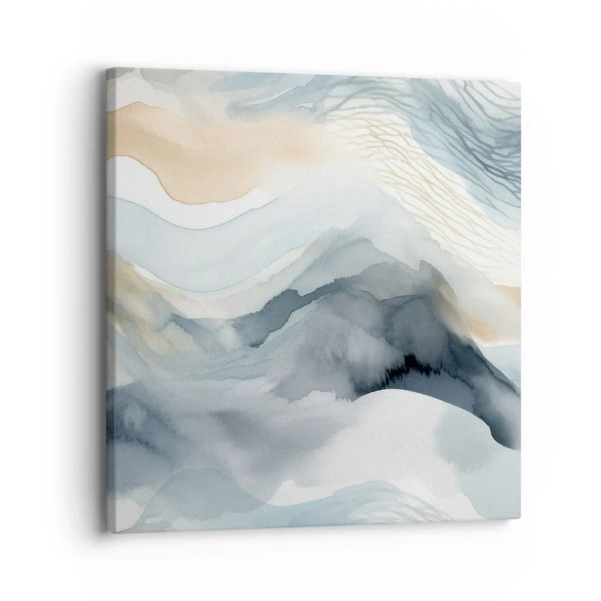 Obraz na płótnie - Abstrakcja śnieżna i mglista - 30x30 cm