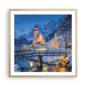 Plakat w ramie jasny dąb - Duch Świąt - 60x60 cm