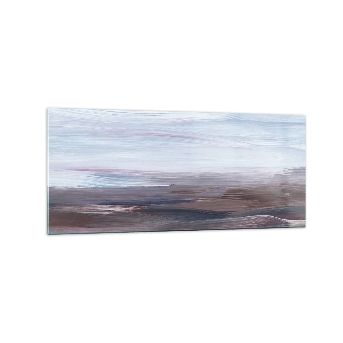 Obraz na szkle - Subtelna abstrakcja z delikatnymi pociągnięciami w pastelowych tonach - 120x50cm - Żywioły: woda - Nowoczesna dekoracja ścienna do salonu i sypialni ARTTOR