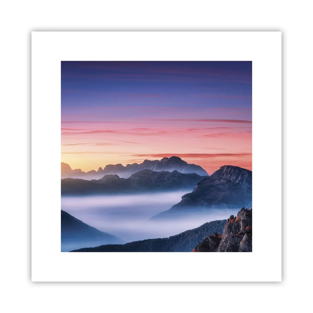 Plakat - Nad dolinami - 30x30 cm