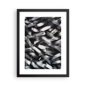 Plakat w czarnej ramie - Abstrakcja w duchu industrialnym - 30x40 cm