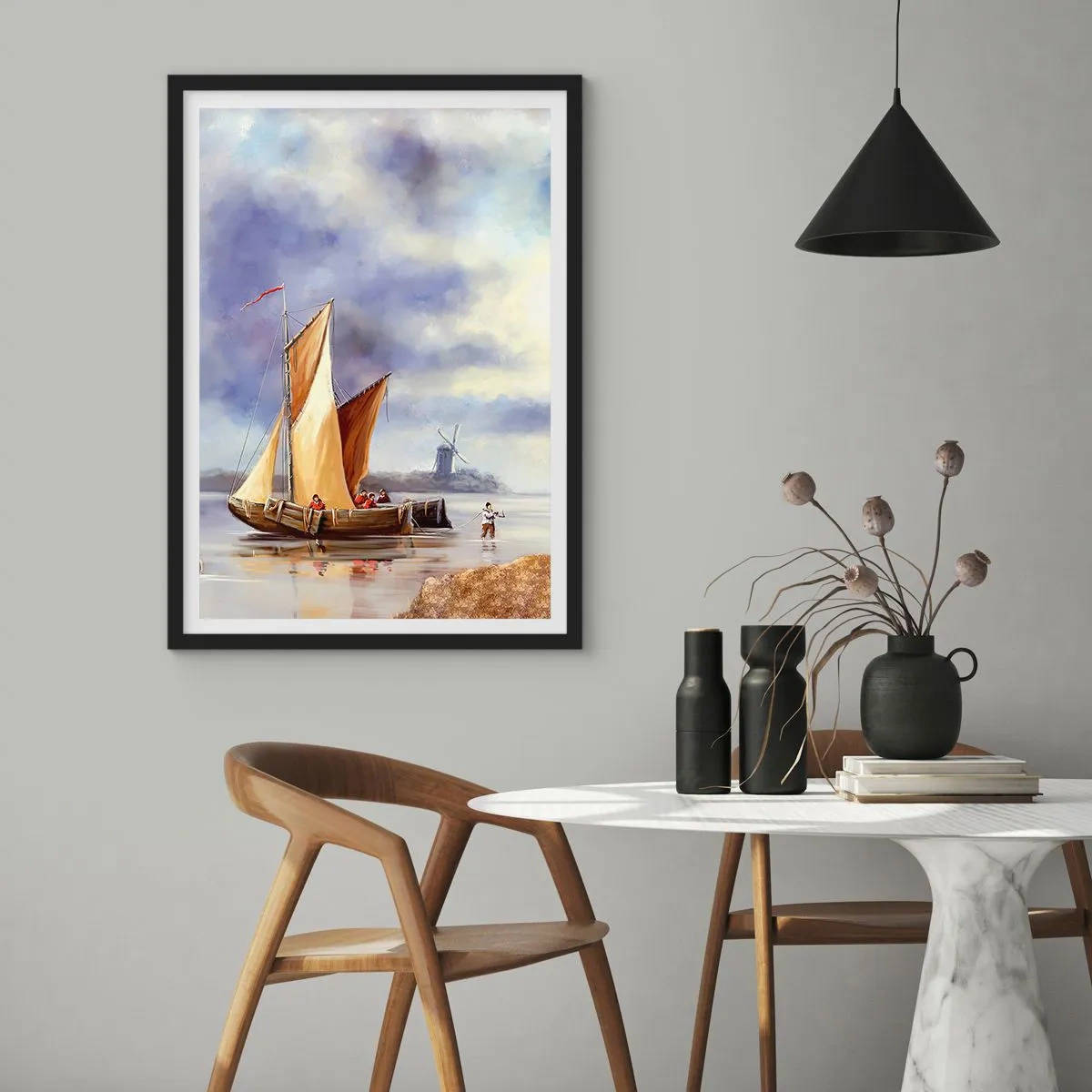 Plakat w czarnej ramie - Powrót żeglarzy - 61x91 cm