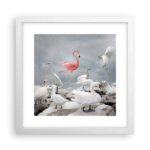 Plakat w białej ramie - Skąd się tu wziąłem? - 30x30 cm