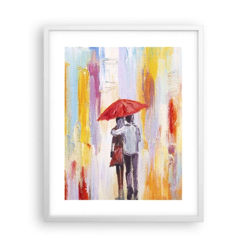 Plakat w białej ramie - Niech pada dalej - 40x50 cm