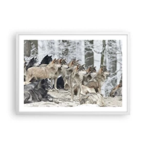 Plakat w białej ramie - Rodzina i przyjaciele - 70x50 cm