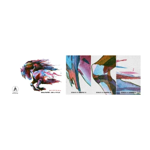 Fototapeta Próbka Premium Canvas - W uniesieniu - Zwierzęta, Abstrakcja, Koń - 100x30 cm