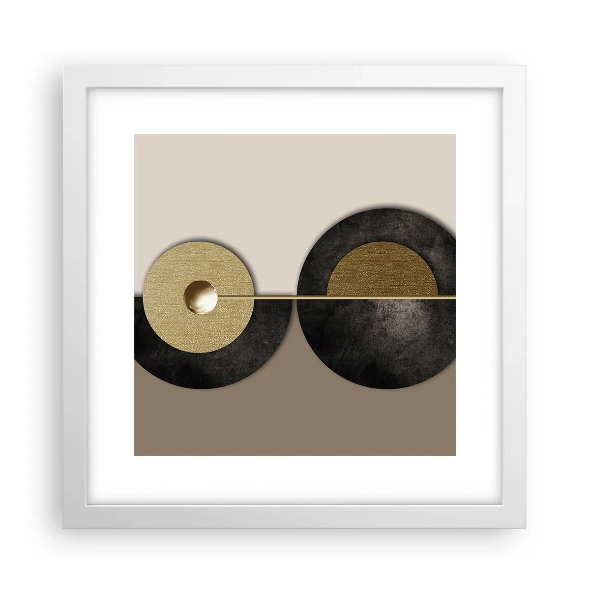 Plakat w białej ramie - Wariacje wokół koła - 30x30 cm