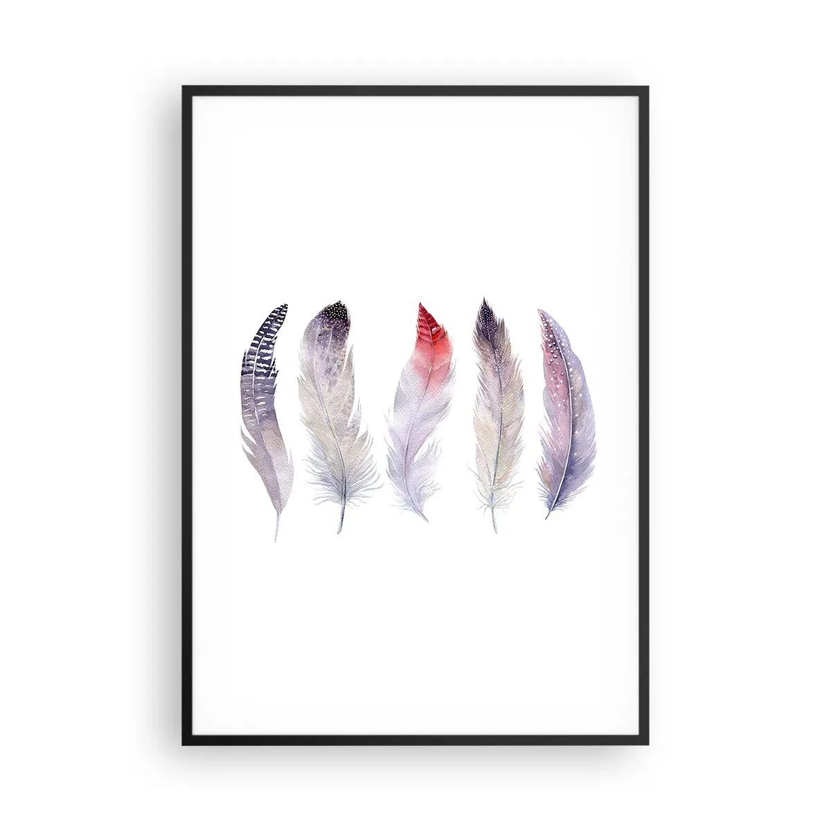 Plakat w czarnej ramie - Delikatne jak różnobarwna mgła - 70x100 cm