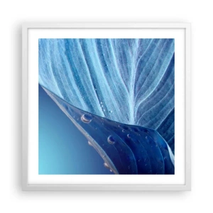 Plakat w białej ramie - Ukryte krople błękitu - 50x50 cm
