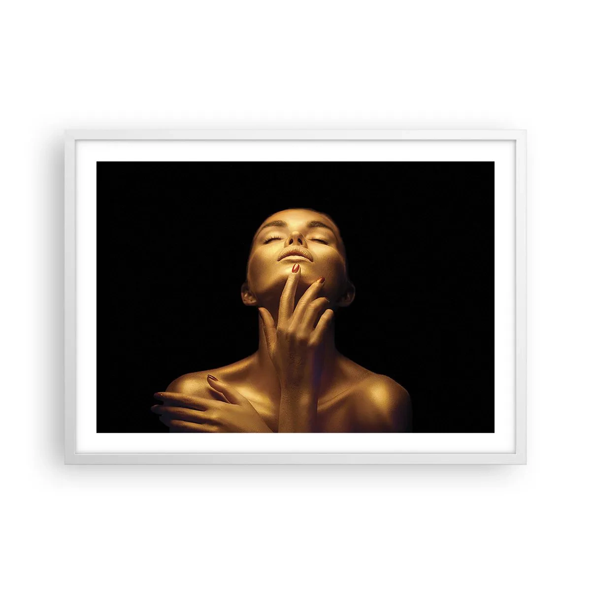 Plakat w białej ramie - Jak złoty jedwab - 70x50 cm