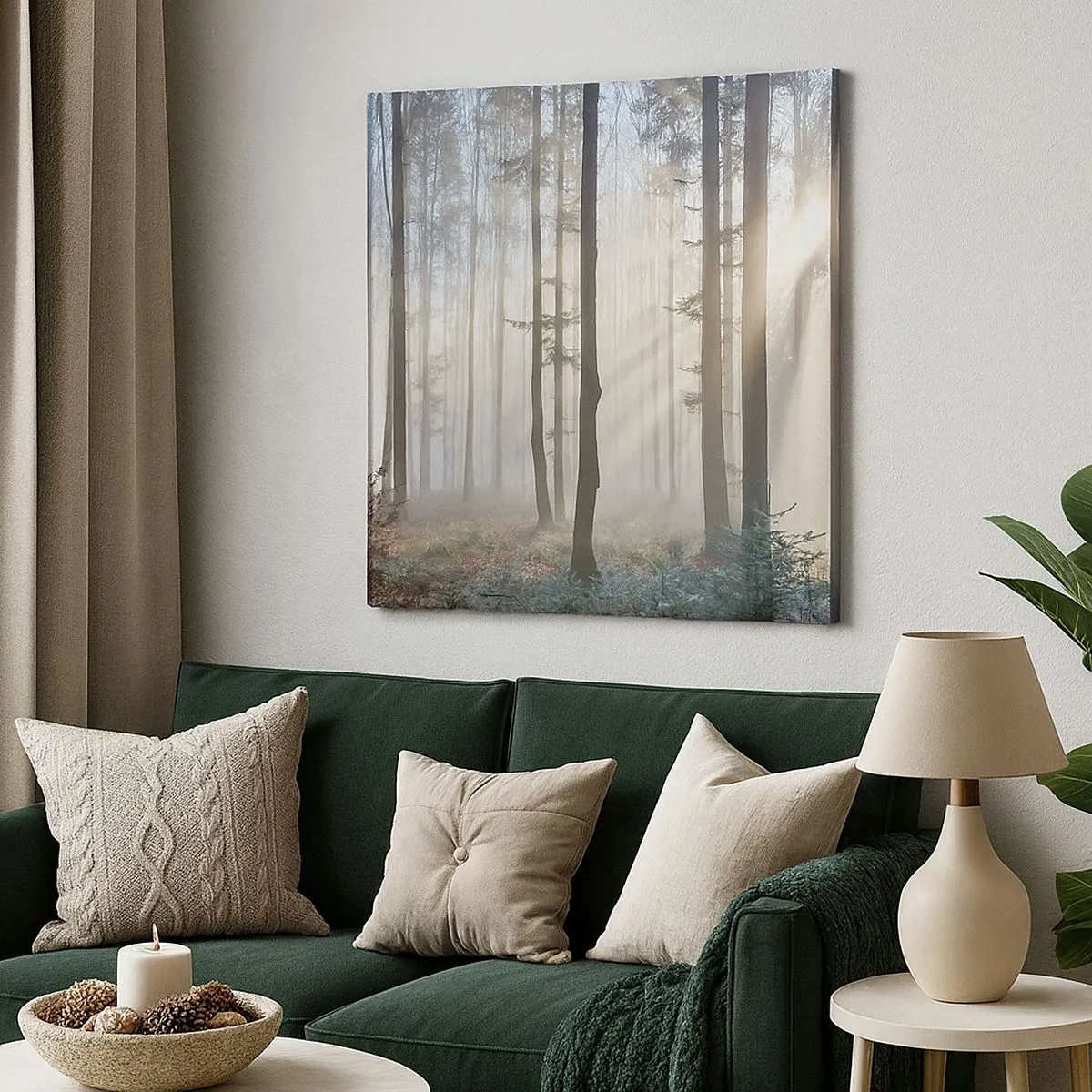 Obraz na płótnie - Mgła też się zbudziła - 30x30 cm