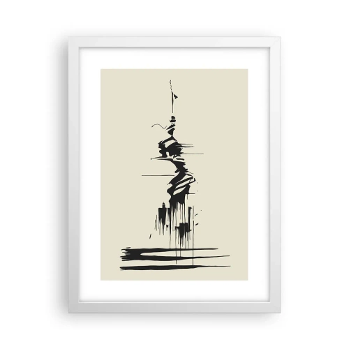 Plakat w białej ramie - Abstrakcja pośpieszna - 30x40 cm