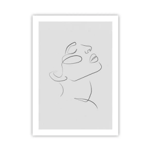 Plakat - Minimalistyczny portret kobiety w stylu line art - 50x70cm - Meandry marzenia - Nowoczesna dekoracja ścienna do salonu, kuchni i sypialni ARTTOR