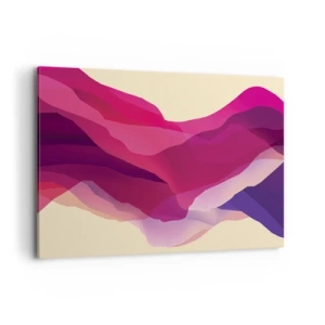 Obraz na płótnie - Abstrakcyjne fale w odcieniach purpury i różu na jasnym tle - 120x80cm - Fale purpury - Nowoczesna dekoracja ścienna do salonu, kuchni i sypialni ARTTOR