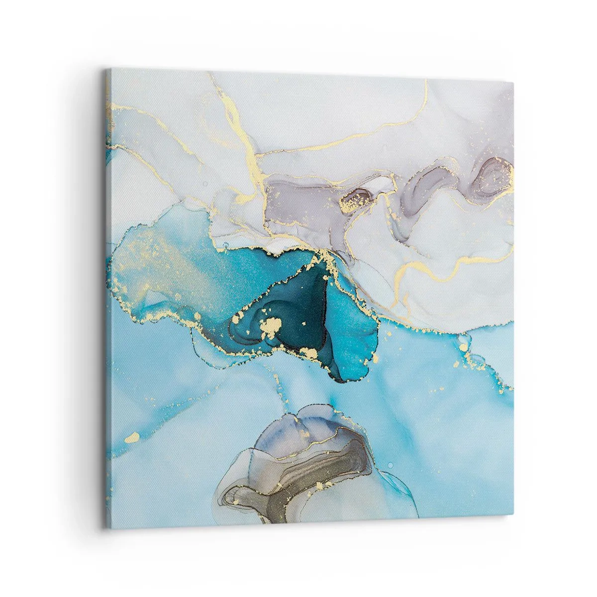Obraz na płótnie - Studium spotkania szarości z turkusem - 60x60 cm