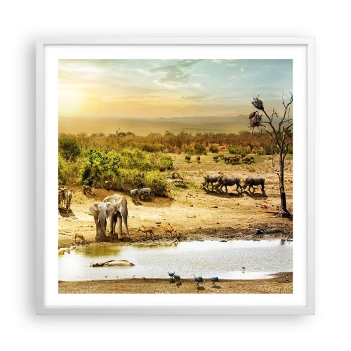 Plakat w białej ramie - "Z Edenu zaś wypływała rzeka…" - 60x60 cm