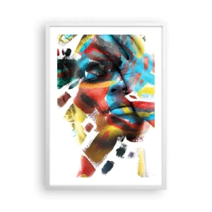 Plakat w białej ramie - Barwna osobowość - 50x70 cm