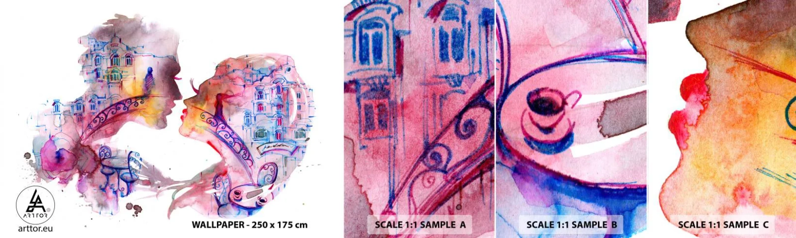 Fototapeta Próbka Samoprzylepna Deluxe Sticker - Tajemny most westchnień - Abstrakcja, Zakochana Para, Architektura - 100x30 cm