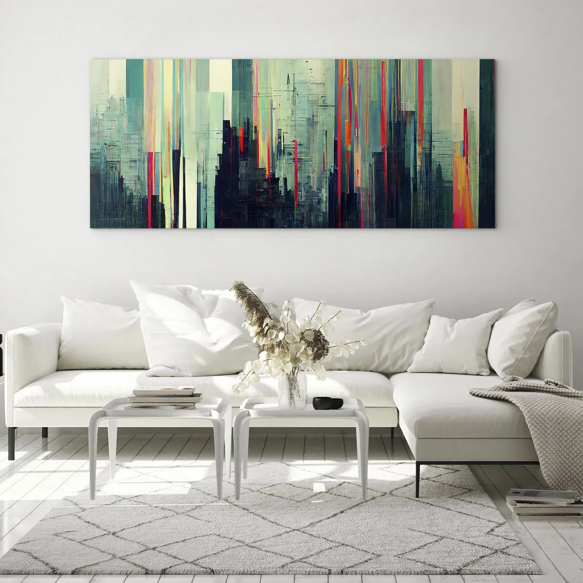 Obraz na szkle - Futurystyczne miasto - 100x40 cm
