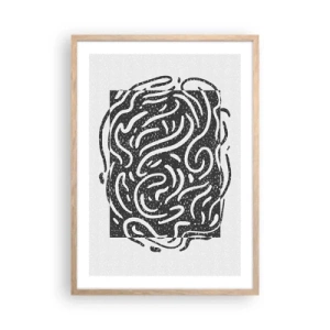 Plakat w ramie jasny dąb - Abstrakcja: taniec radości - 50x70 cm