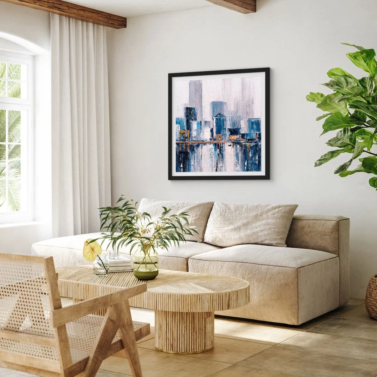 Plakat w czarnej ramie - Nowojorska impresja - 30x30 cm