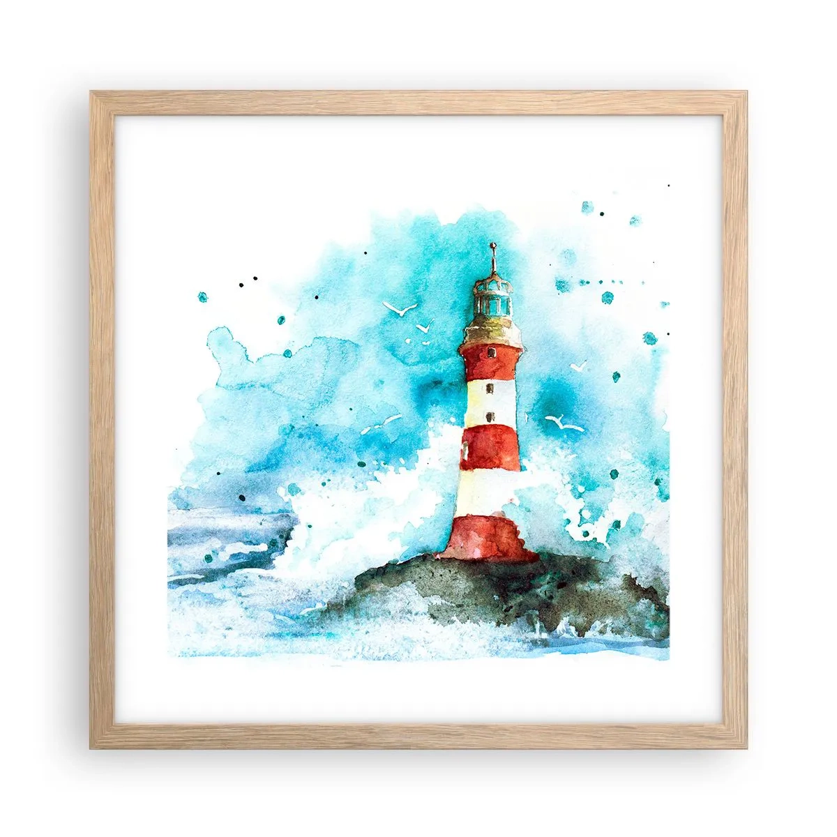 Plakat w ramie jasny dąb - Jedność żywiołów - 40x40 cm