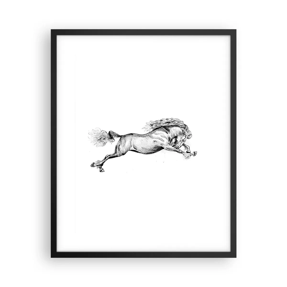 Plakat w czarnej ramie - Zatrzymany w galopie - 40x50 cm