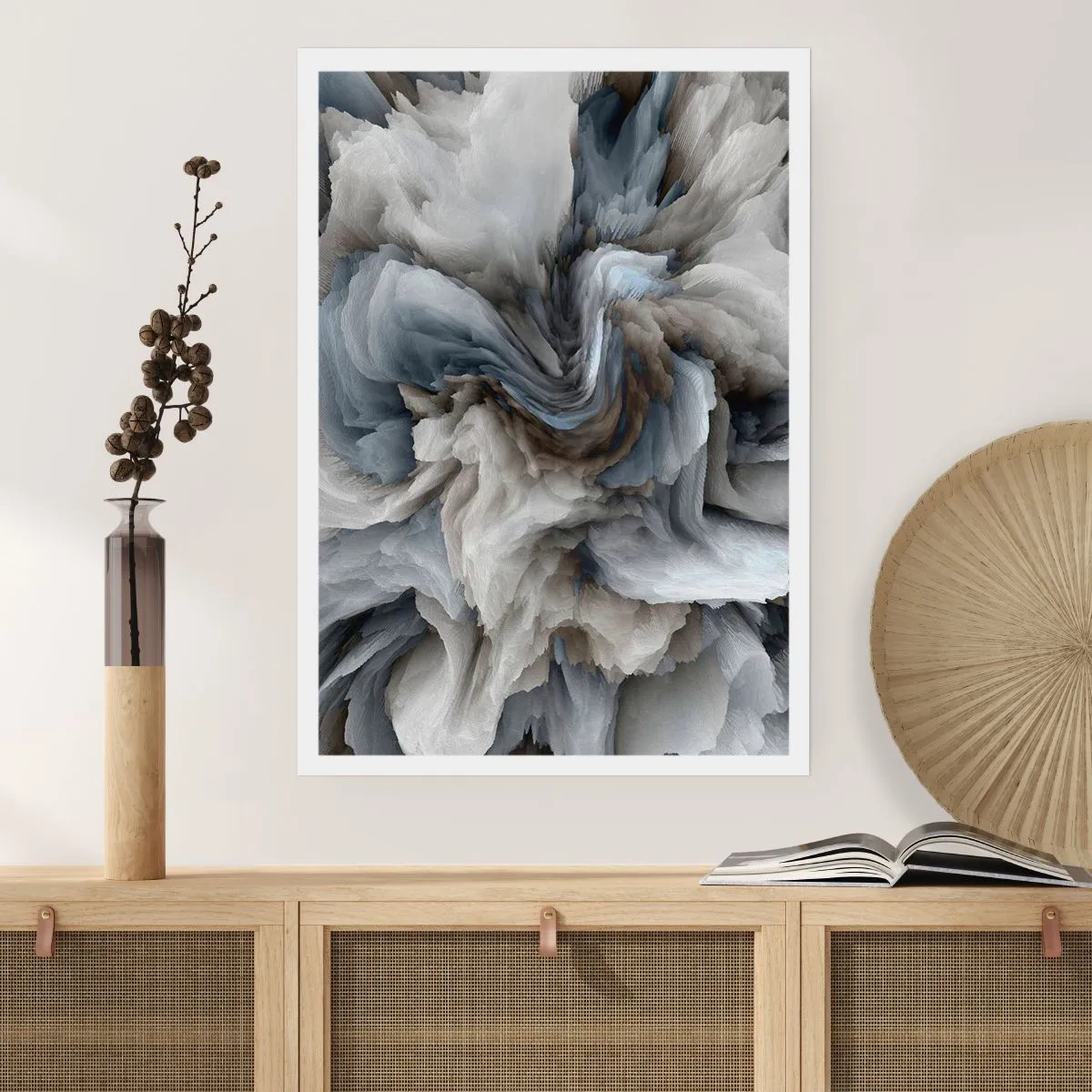 Plakat - Kamień i kwiat - 70x100 cm