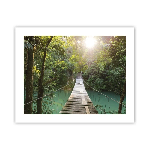 Plakat - Nad lazurową wodą do lazurowego lasu - 50x40 cm