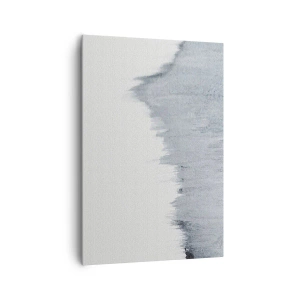 Obraz na płótnie - Abstrakcyjna szara kompozycja w minimalistycznym stylu - 70x100cm - Tajemniczy zapis - Nowoczesna dekoracja ścienna do salonu i sypialni ARTTOR