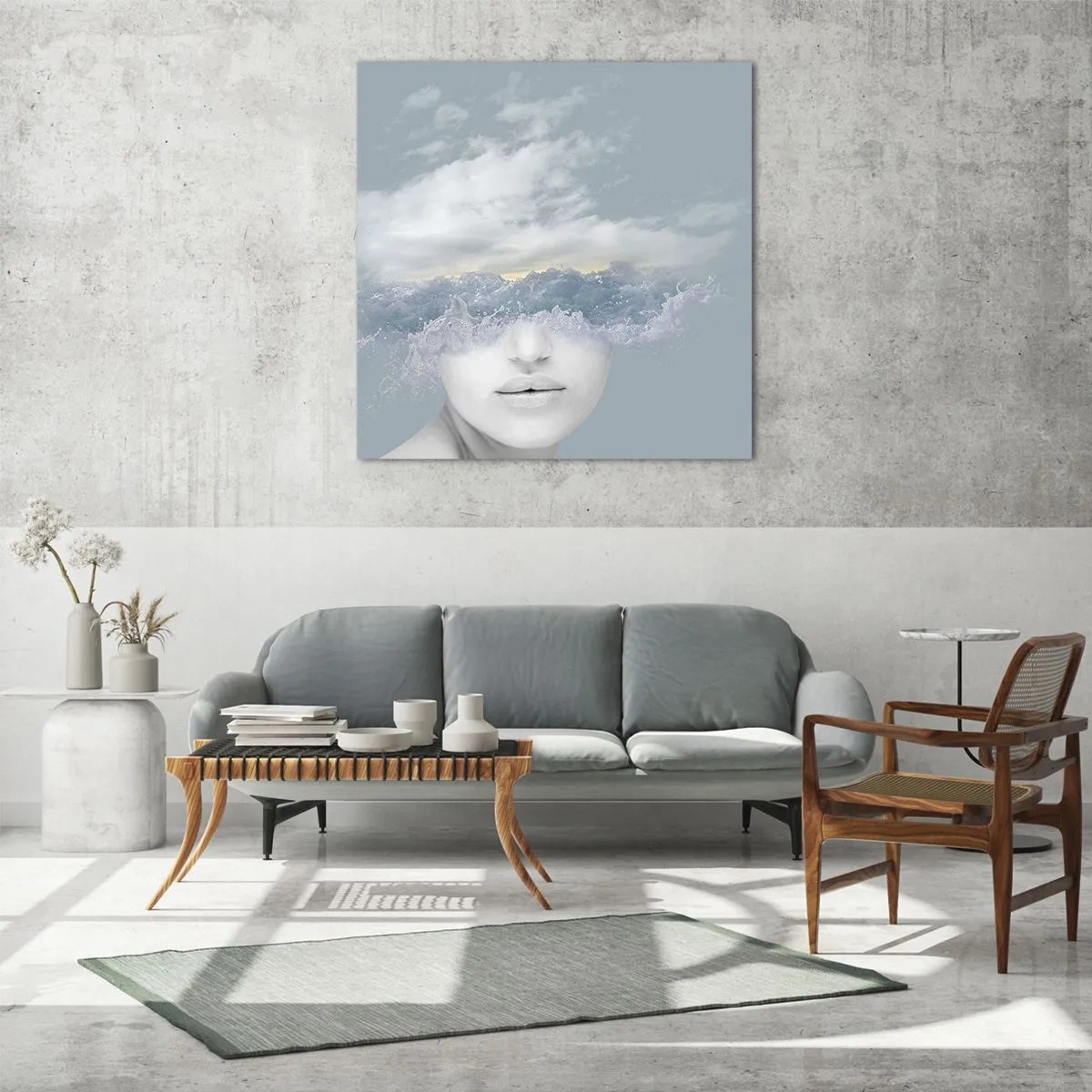 Obraz na szkle - Z głową w chmurach - 40x40 cm
