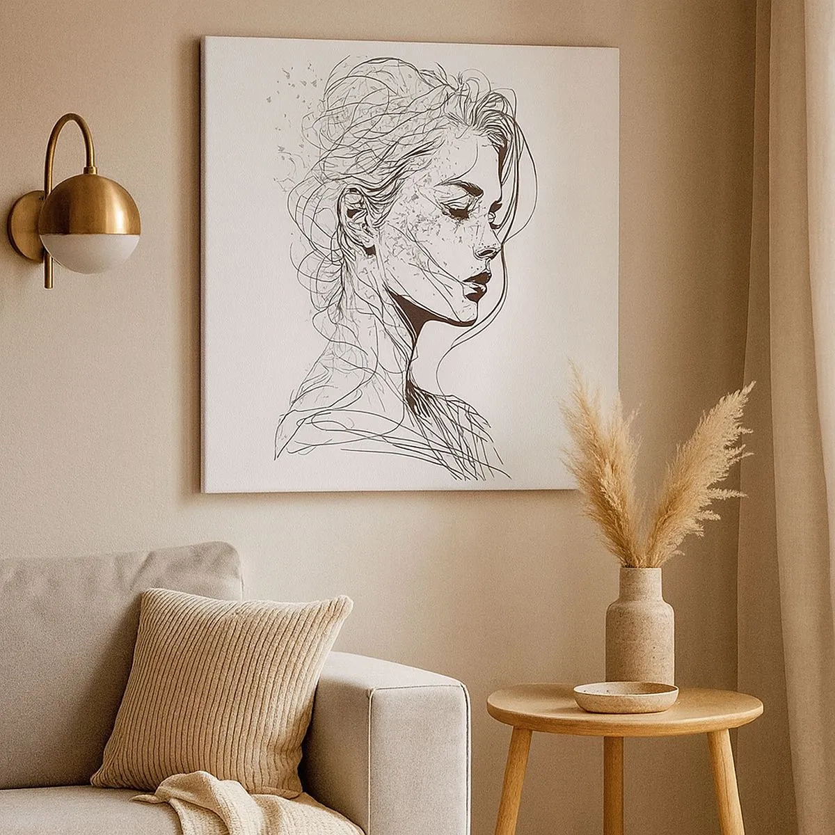 Obraz na płótnie - Portret w zamyśleniu - 30x30 cm