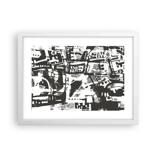 Plakat w białej ramie - Porządek czy chaos? - 40x30 cm