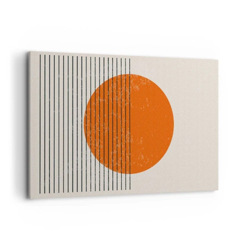 Obraz na płótnie - Minimalistyczne słońce z geometrycznymi liniami - 120x80cm - Zawsze słońce - Nowoczesna dekoracja ścienna do salonu, kuchni i sypialni ARTTOR