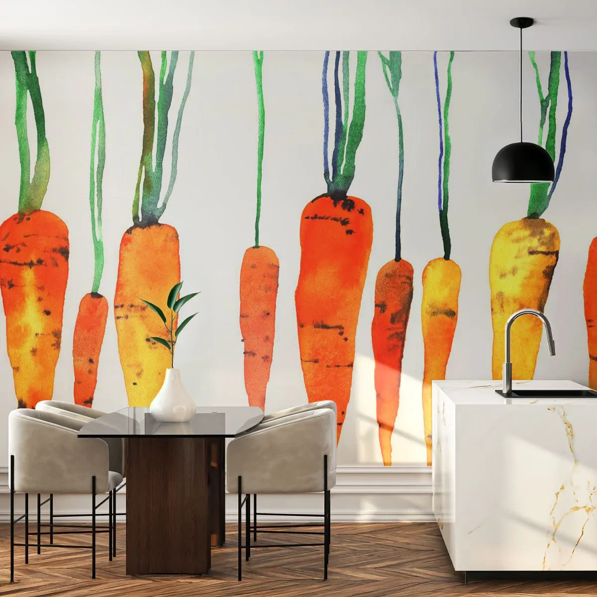 Fototapeta Samoprzylepna Deluxe Sticker - Uroda zwyczajności - Gastronomia, Marchewka, Grafika - 250x175 cm